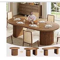  Extendable Round Dining Table for 4-8, 39in-77in