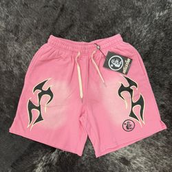 Pink M Hellstar Flame Shorts
