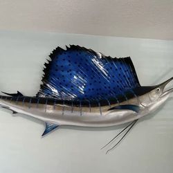 Stunning Sailfish Wall Mount about 7 feet long. Finished on both sides