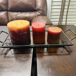 3 Set Candles With Holder