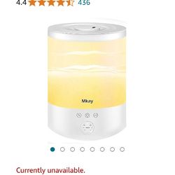 MKay 2.5L Cool Mist Humidifier & Essential Oil Diffuser & Night Light for Bedroom, Large Room, Baby Nursery, 28dB Quiet, Auto Shut Off, 12-30H Run Tim