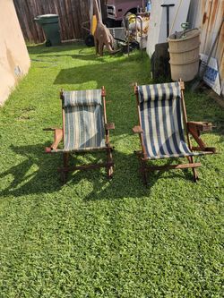 Back Yard Camping Folding Wooden Rocking Chairs 