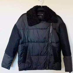 Attention!!AllSaints Elita Biker Puffer Sherpa Parka