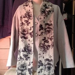  GRAY WOOL SCARF COAT 