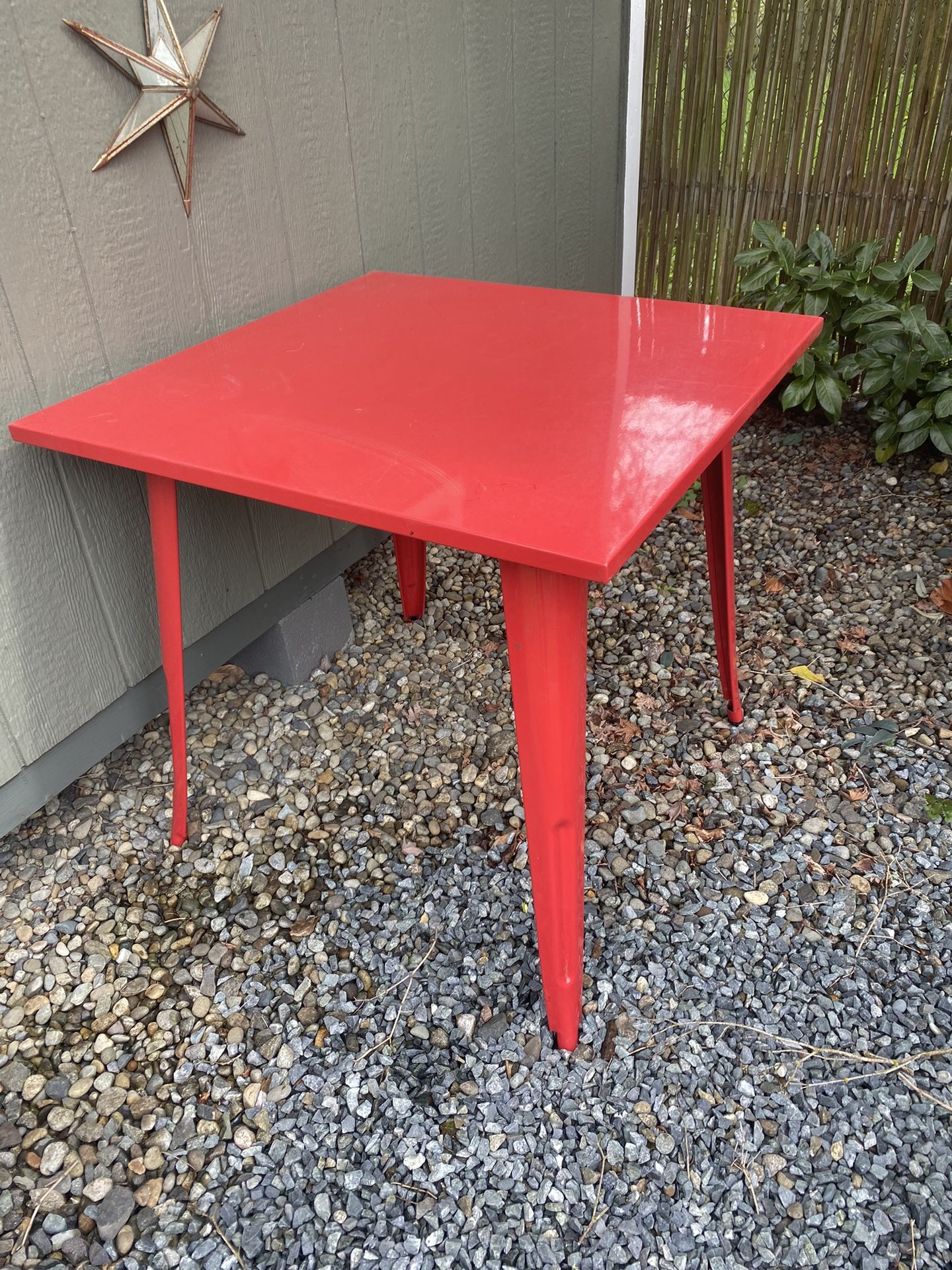 Red Metal Retro Table