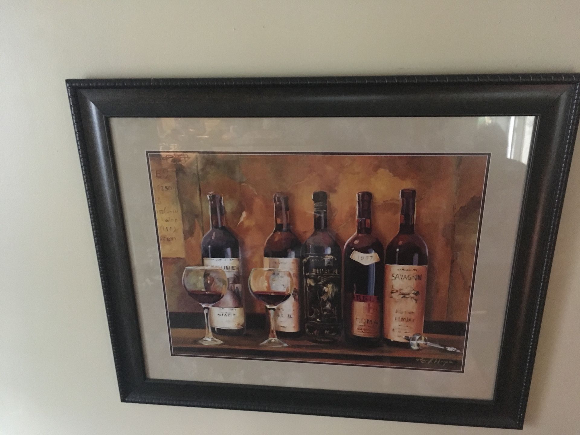 Wine picture framed