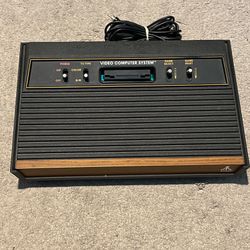 Atari 2600 4 Switch Woodgrain Console Only Tested