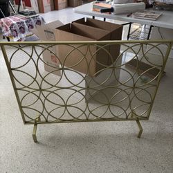 Gold Metal Fireplace Screen