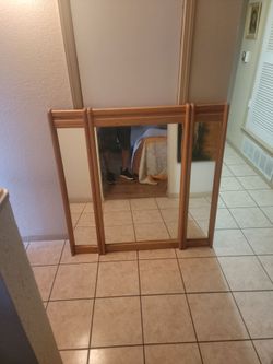 Dresser top mirror  45" x 45" real solid  wood