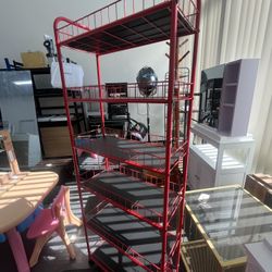 6-Tier Storage Cart Wire Slim Shelving Shelf with Wheels for Small Spaces, Rolling Tall Organizer St