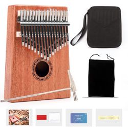 Kalimba Thumb Piano 17 Keys,Portable Finger Piano mbira Instruments with Instruction Book Tune Hammer for Kids and Adults Beginners
