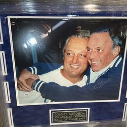 Los Angeles Dodgers Tommy Lasorda Autographed 16x20 Framed Picture With Frank Sinatra 