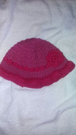 Pink hat.