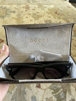 Gucci 1078/s 4uavk Shiny Black Acetate Square Frame Sunglasses