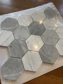 Real Mosaic Marble 3x3 Hexagon Tile Sheets