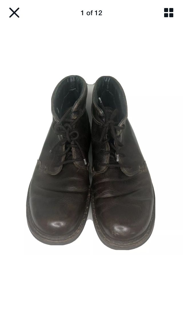 Ecco Ankle Boots Men Size 47 US 13 Brown Leather Upper