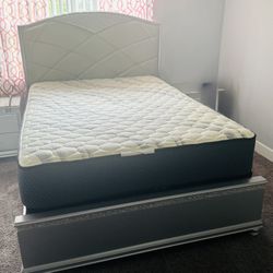 Queen Bed with Mattress And Box