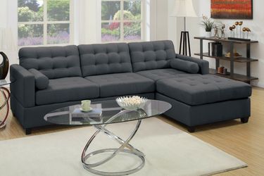 sectional grey fabric sofa