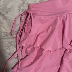 pink ruffle skirt