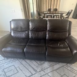 Leather Power Reclining Sofa with Power Headrests