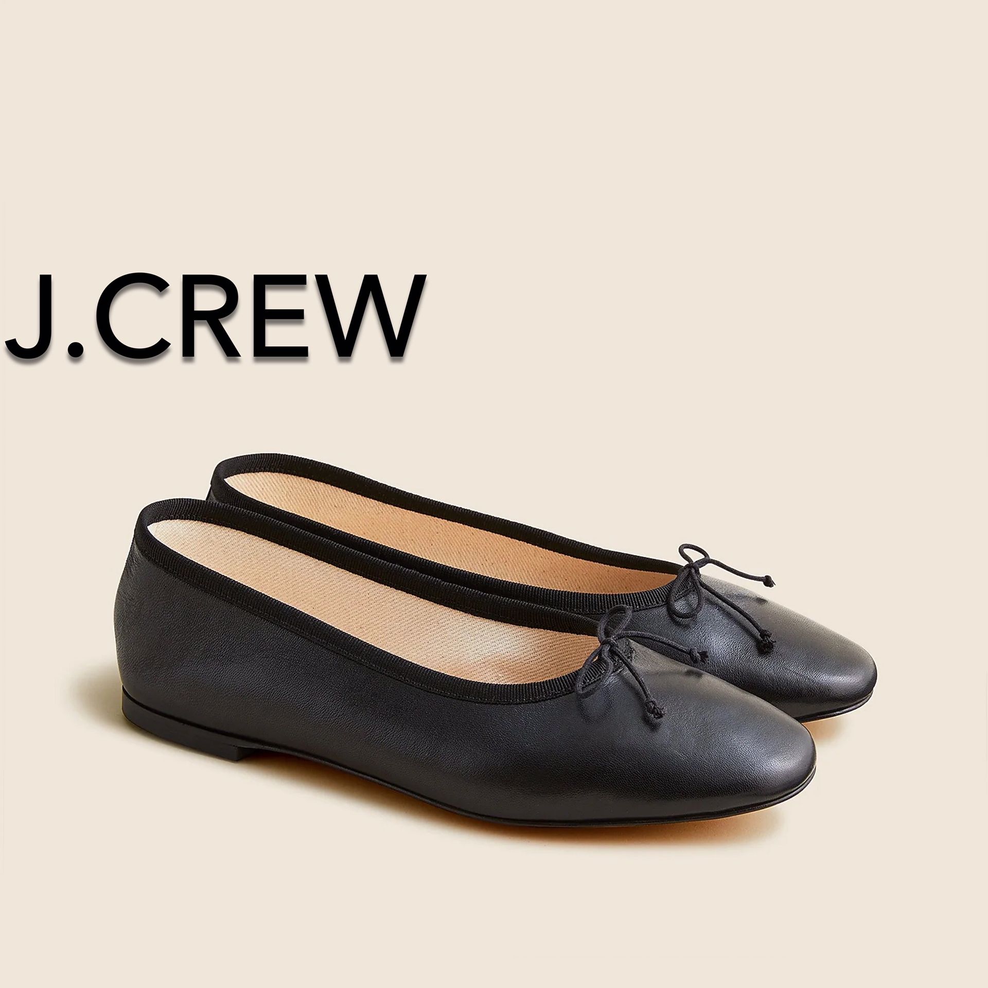(NEW) (2 SIZES AVAILABLE) WOMEN’S J.CREW ZOE BALLET FLATS IN LEATHER - SIZES: 8 AND 9 (MSRP: $128 EACH)