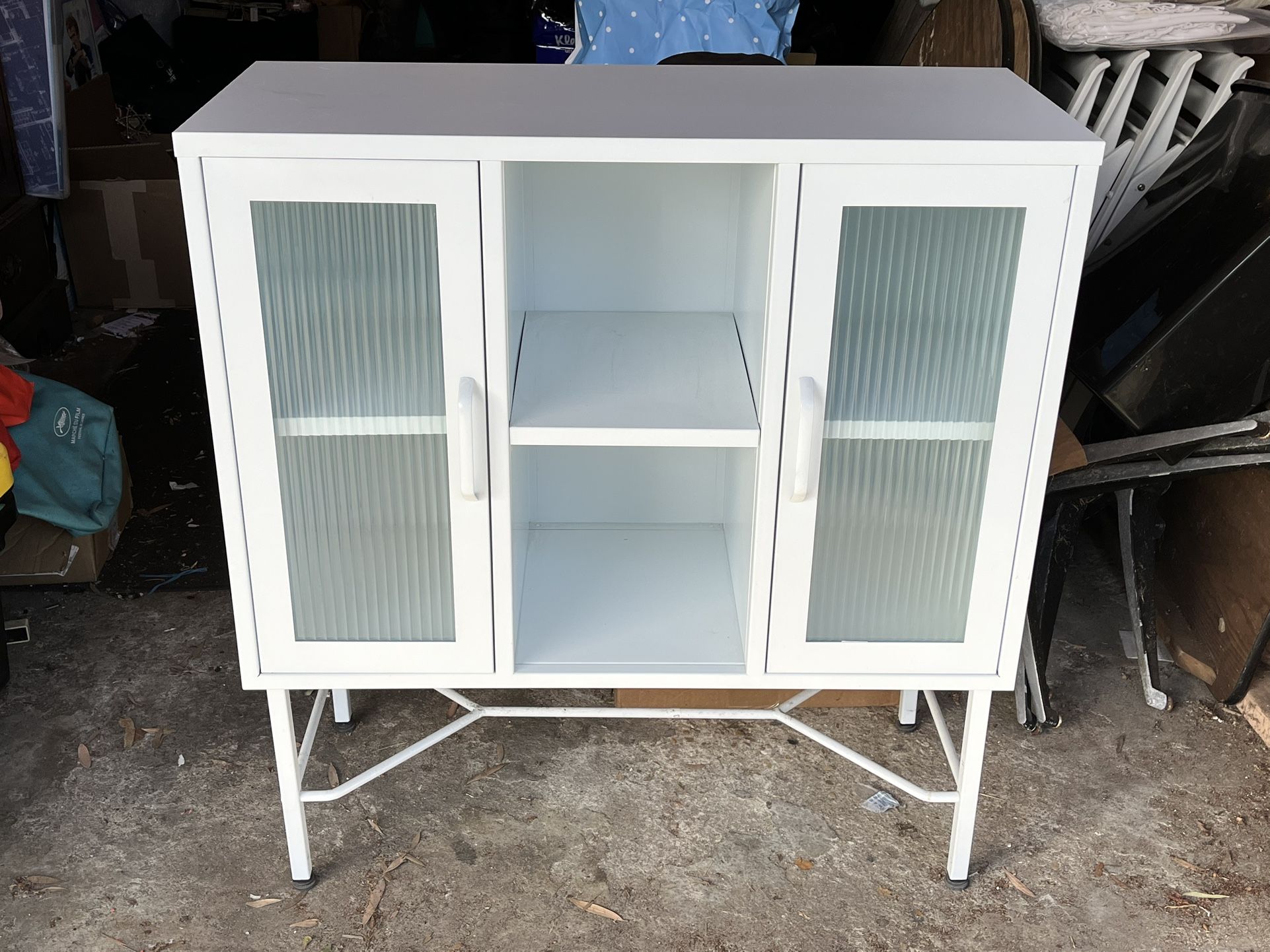 Metal White Sideboard