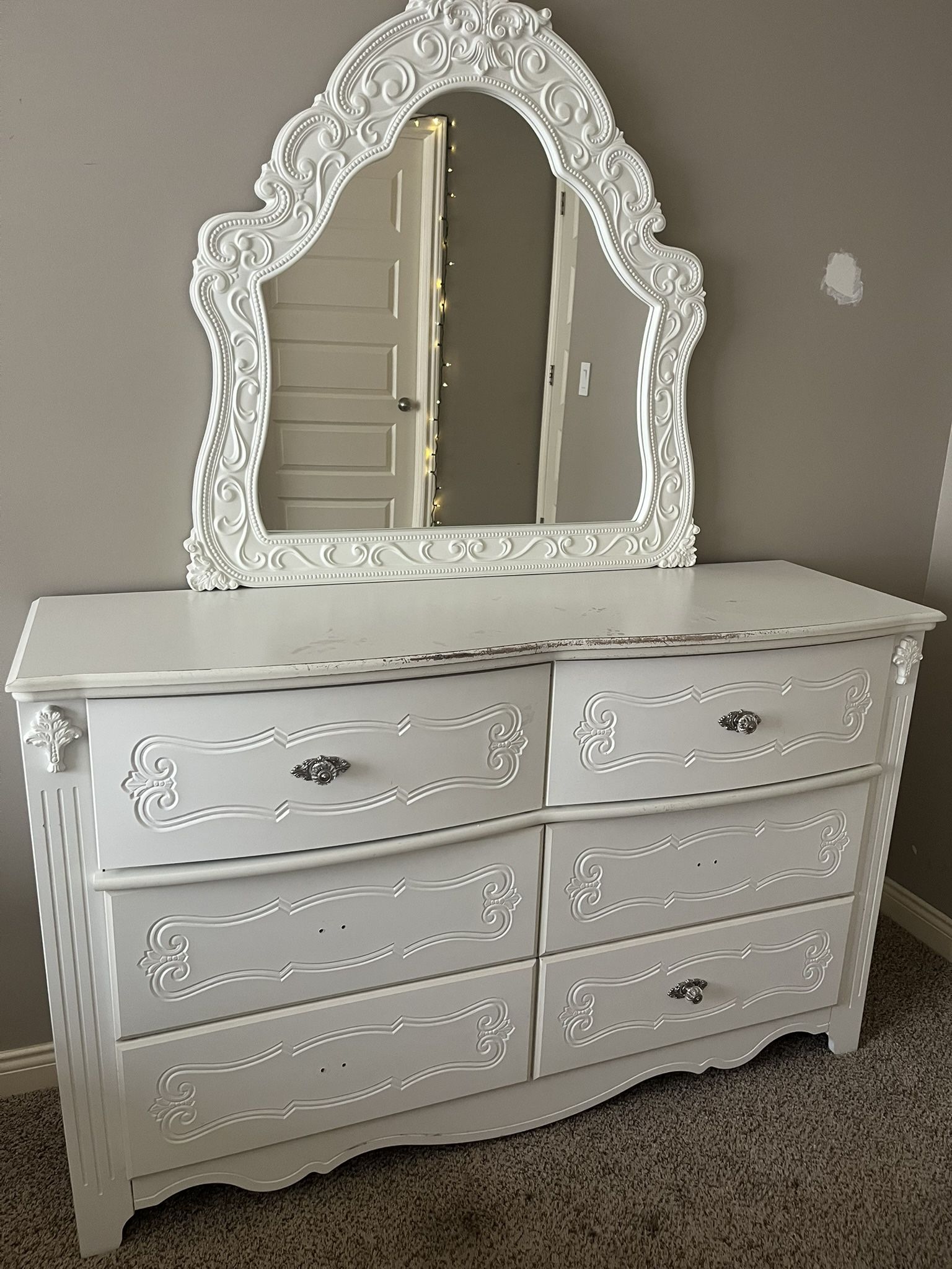 Bed, Mirror, Frame, Table With Mirror—— All Together