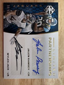 2016 Panini Limited Partnerships Jalen Ramsey Myles Jack Auto /49 Jacksonville