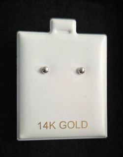 14K White Gold Ball Stud Earrings