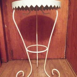 Wrought Iron And Steel Bistro Table / Plant Stand