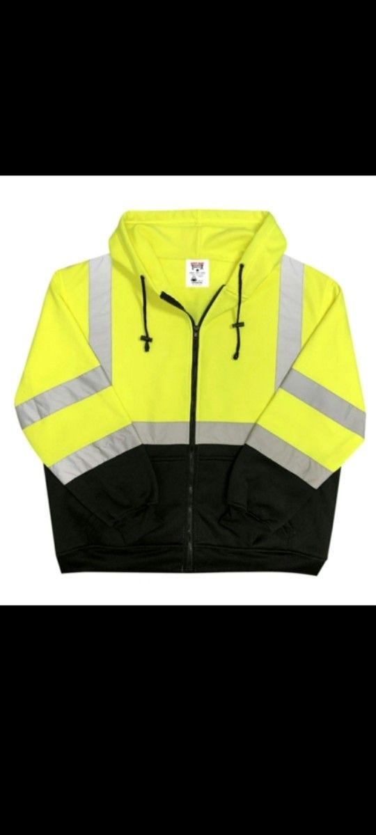 Safety High Visibility Hooded Jacket M L XL