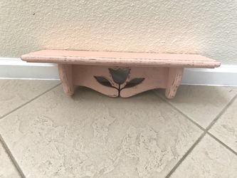 Pink distressed shelf