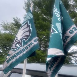 🦅 2 Eagles Super Bowl LII Car Window Flags – Like New
