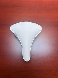Custom White Leather Antique Bicycle Seat