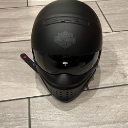 Matte Black Harley Davison Full Face Modular Helmet With Carry Bag (Small)