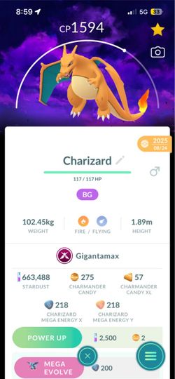 Gigantamax Charizard with Darkest Days background