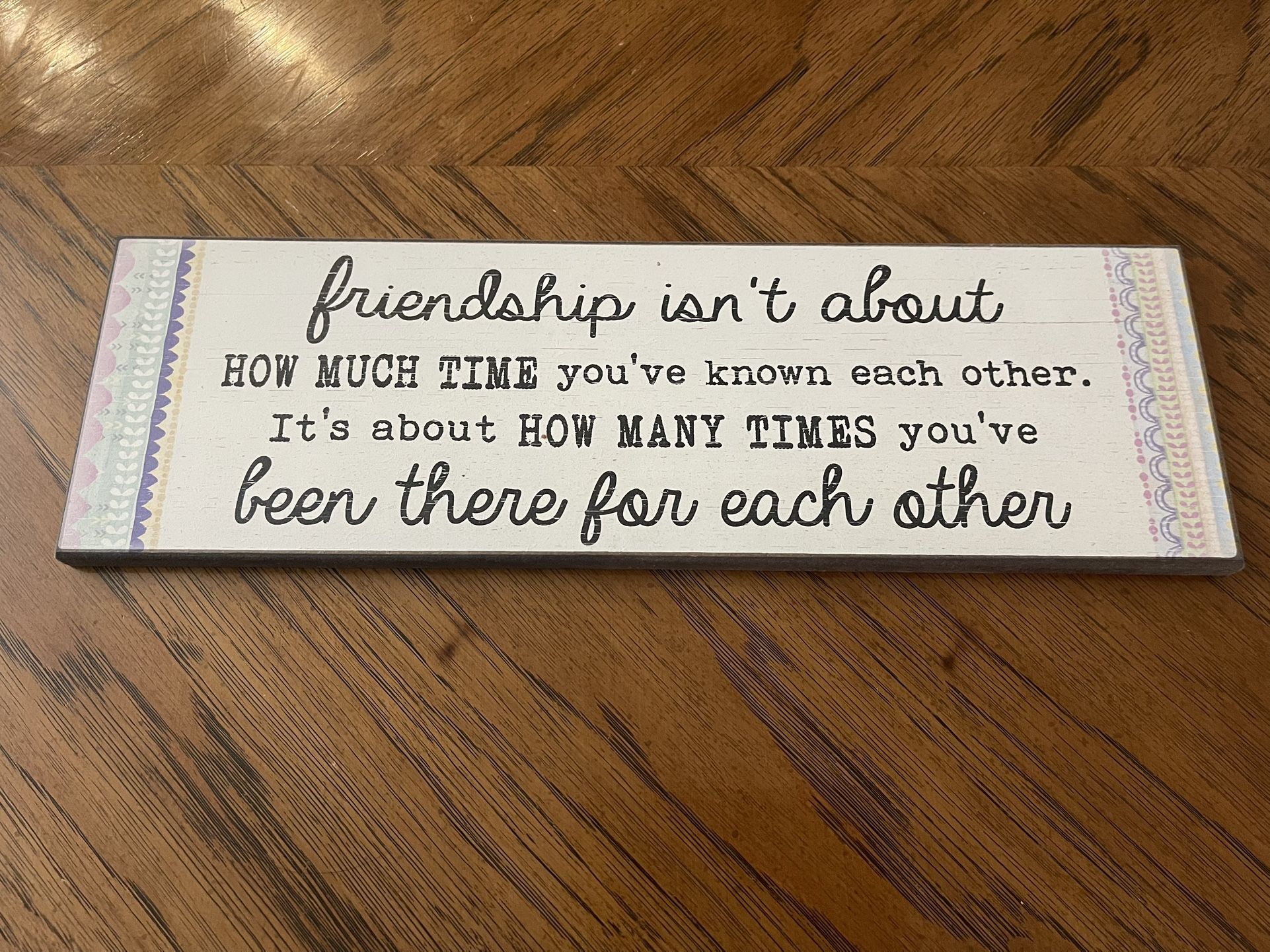 Wooden Friendship Isn’t About How Much Time . . . Wooden Plaque or Sign