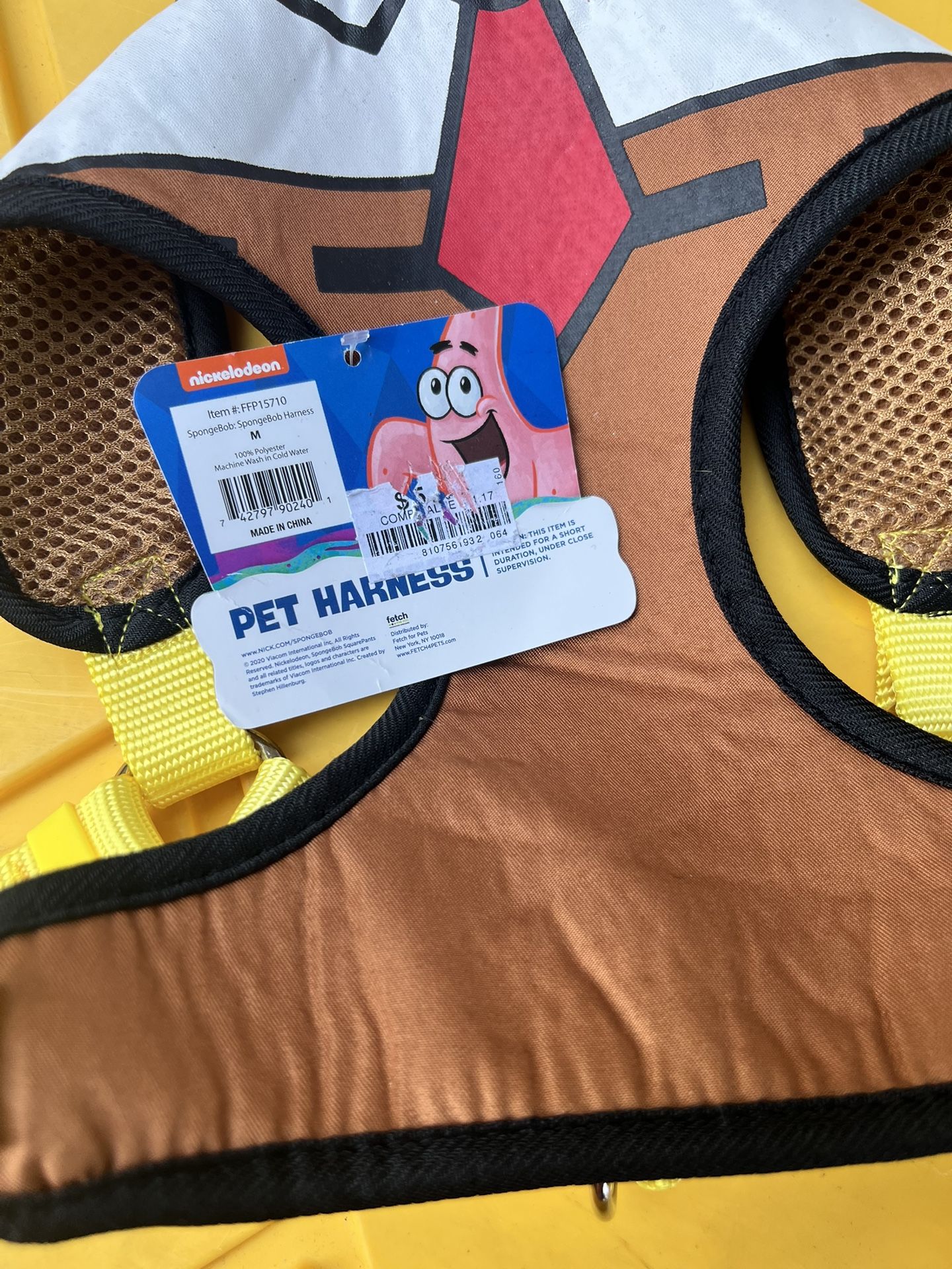Spongebob Dog Harness Size Medium