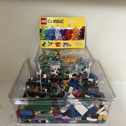 LEGO Classic 1500 pcs + 2 Clear Acrylic Storage Boxes