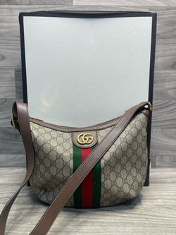 Gucci Gg Supreme Monogram Web Small Ophidia Half Moon Hobo - Authentic (A1D019518)