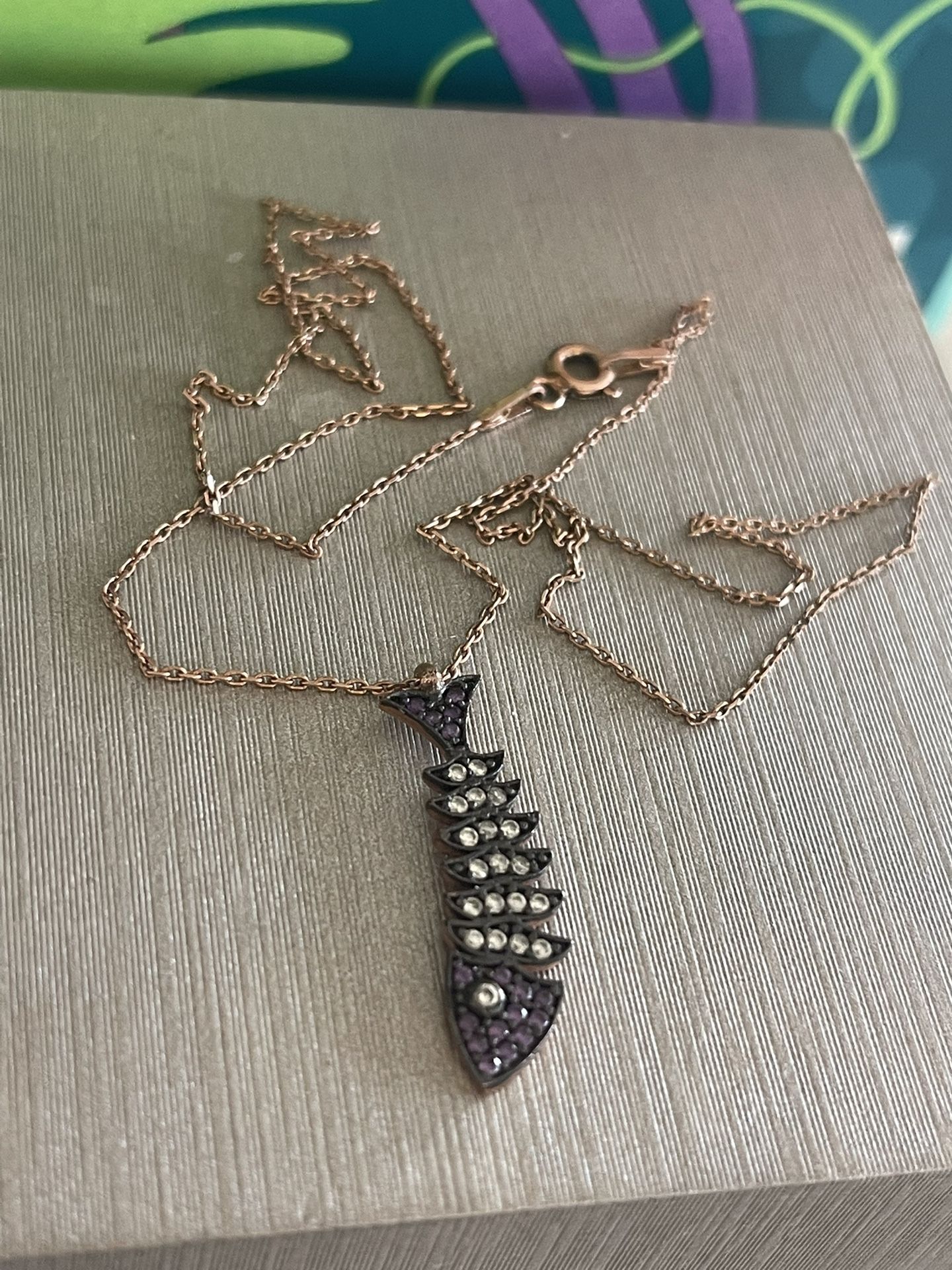 Sterling Silver Fish Bone Necklace