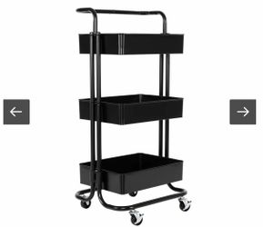 3-Tier Steel Cart with Handle