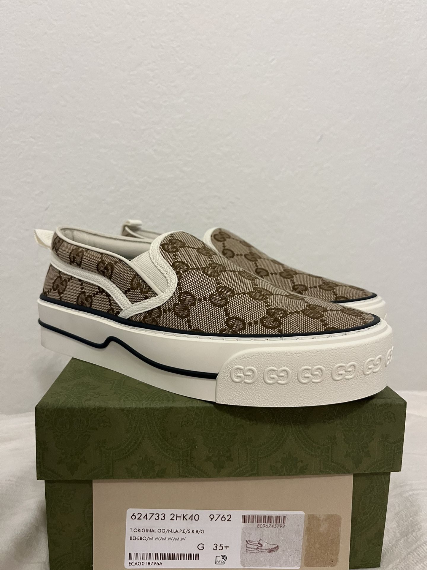 GUCCI Tennis 1977 Canvas Slip-On US 6.5 Gucci 5.5
