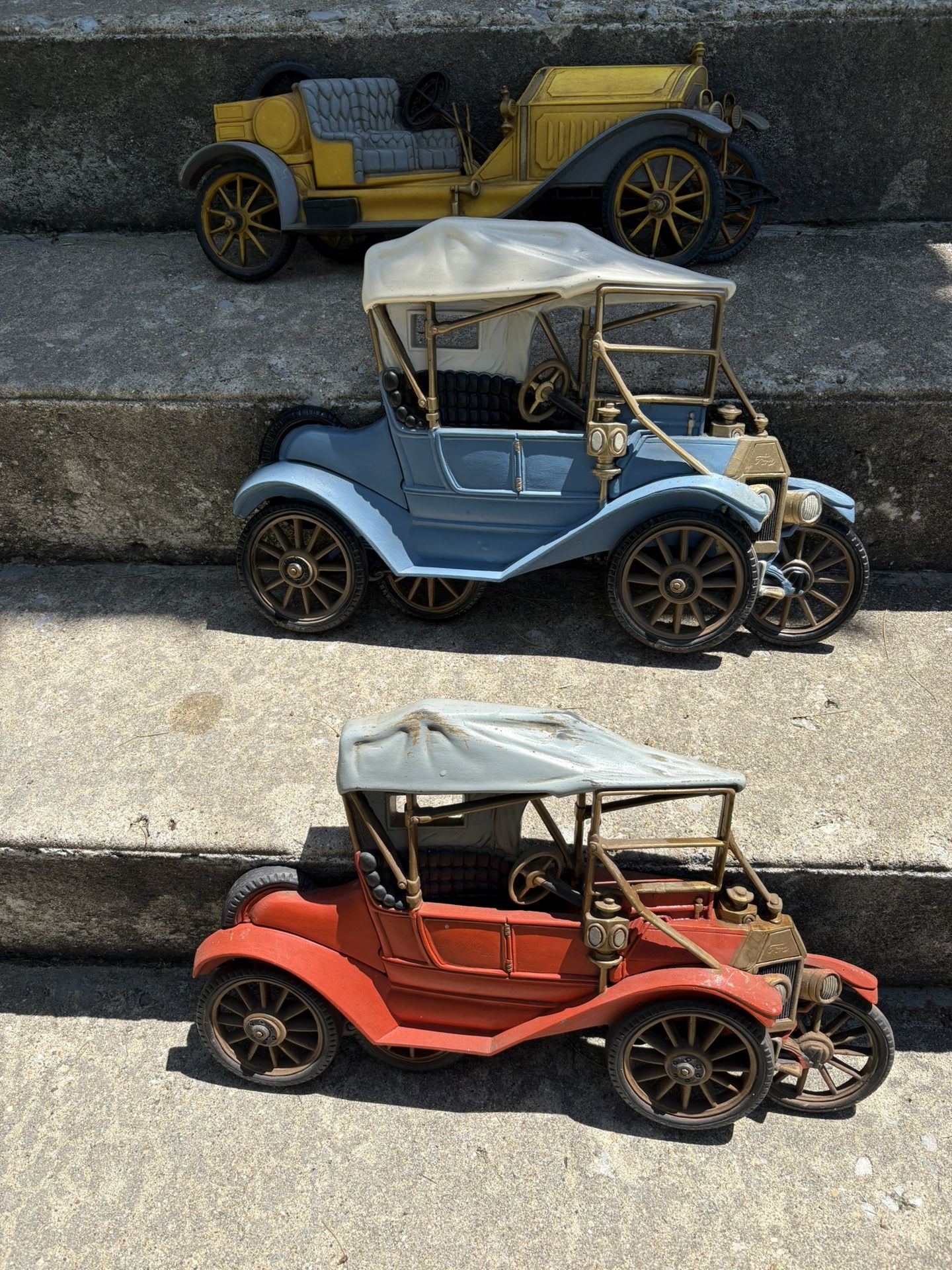 1977 70s MCM Burwood 3D Wall Art Cars Ford Model T Stutz Bearcat 18” Retro Decor
