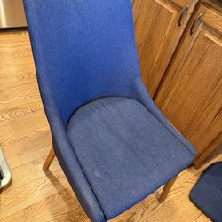 3 x blue dining chairs