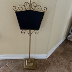 Chalkboard On Gold Leaf Stand 