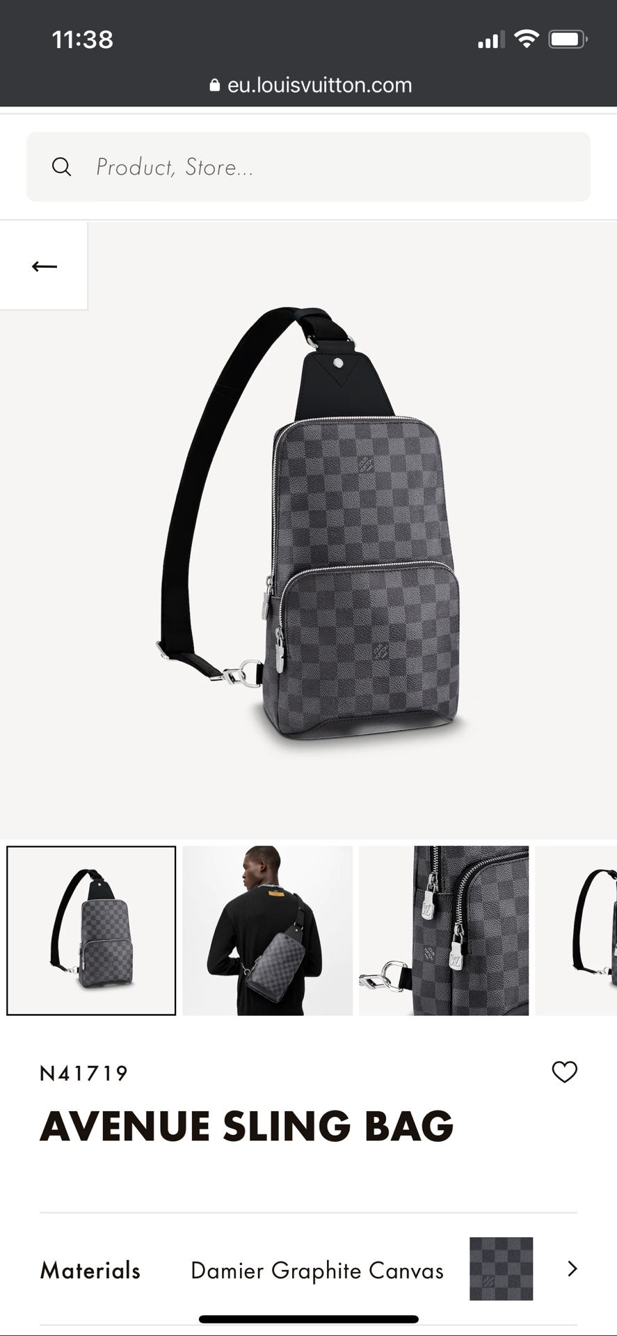 Promo Louis Vuitton Avenue Sling Bag - Damier Graphite Canvas