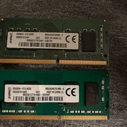 12 GB Kingston Ram (8GB & 4GB Sticks) 2400MHz DDR4 PC4-19200 