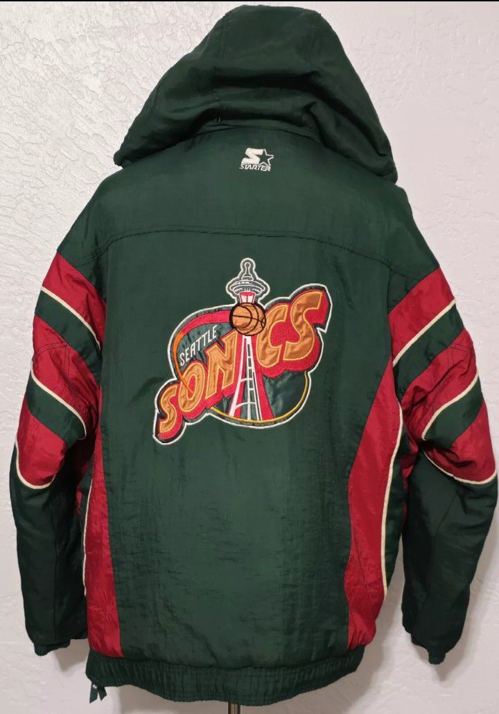 Seattle SuperSonics Starter Jacket Puffer Coat Mens XL Vintage 90s NBA SONICS OG