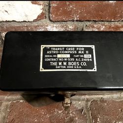 Antique WWII Astro Compass MK II - W.W. Boes Co. With Case Serial 2376